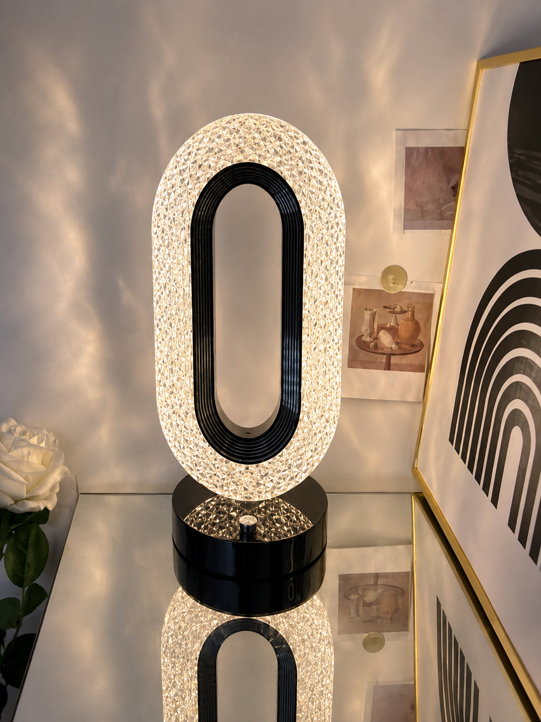 Crystal Touch LED Table Lamp – Modern Dimmable Bedside Light