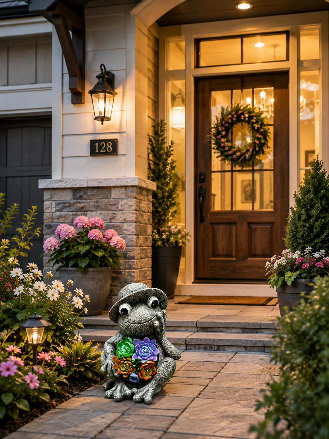 Solar Frog Garden Light
