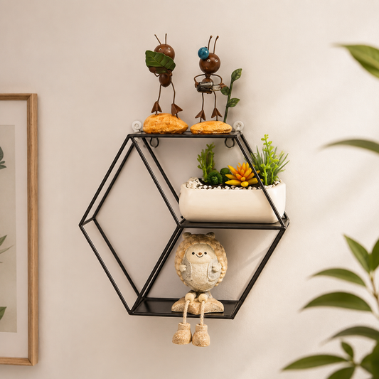 HexaFrame Modern Geometric Wall Shelf