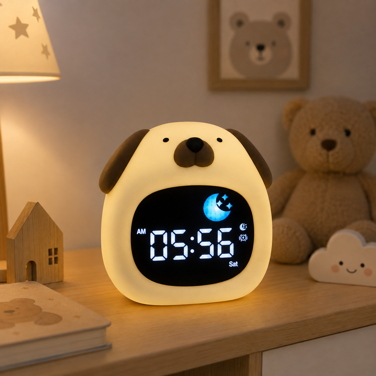 Cute LED Alarm Clock Night Light