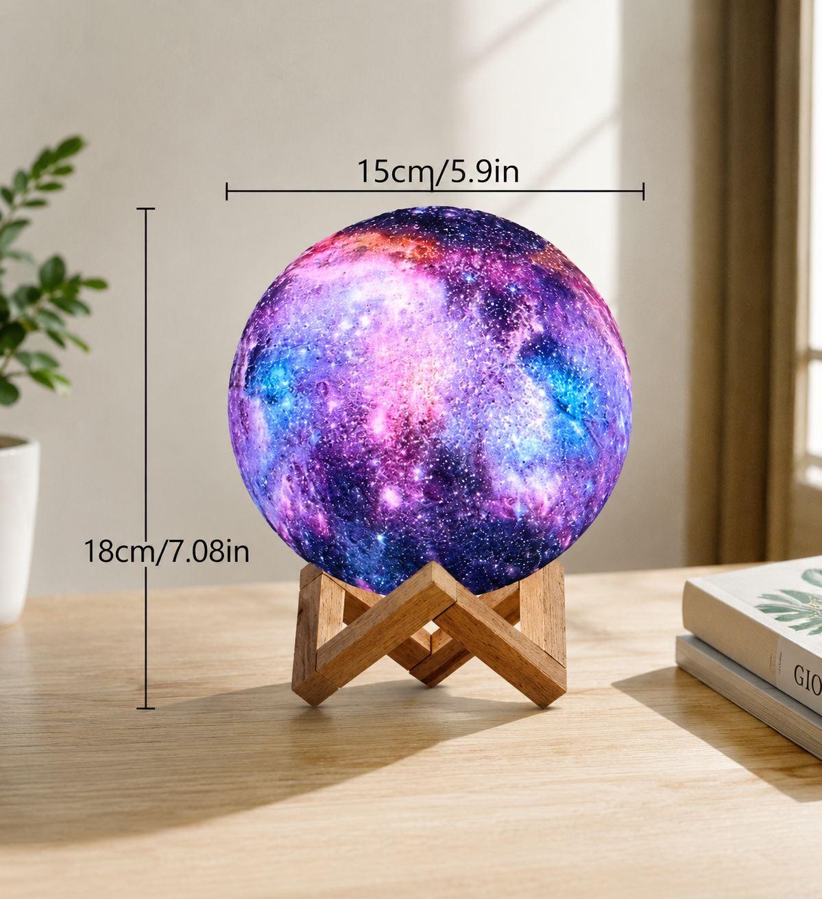 Moon Glow 3D LED Lamp – 16 Colors with Remote & Touch Control
