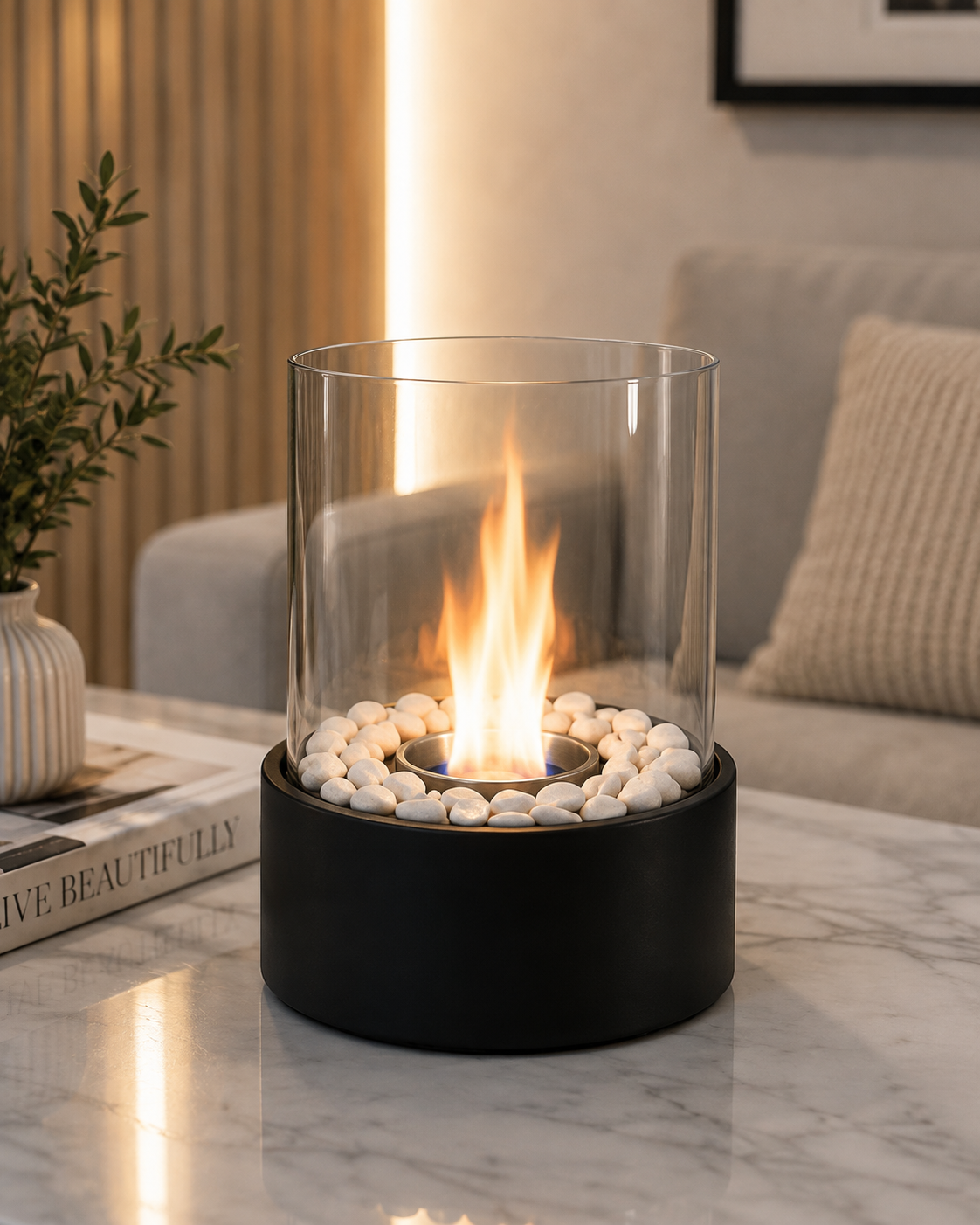 Portable Fireplace Flame LED Table Lamp | Modern Ambient Night Light for Home Décor