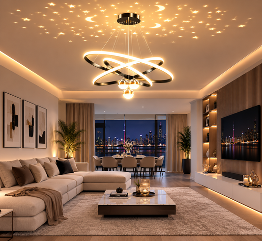 Modern 3- Ring LED Chandelier