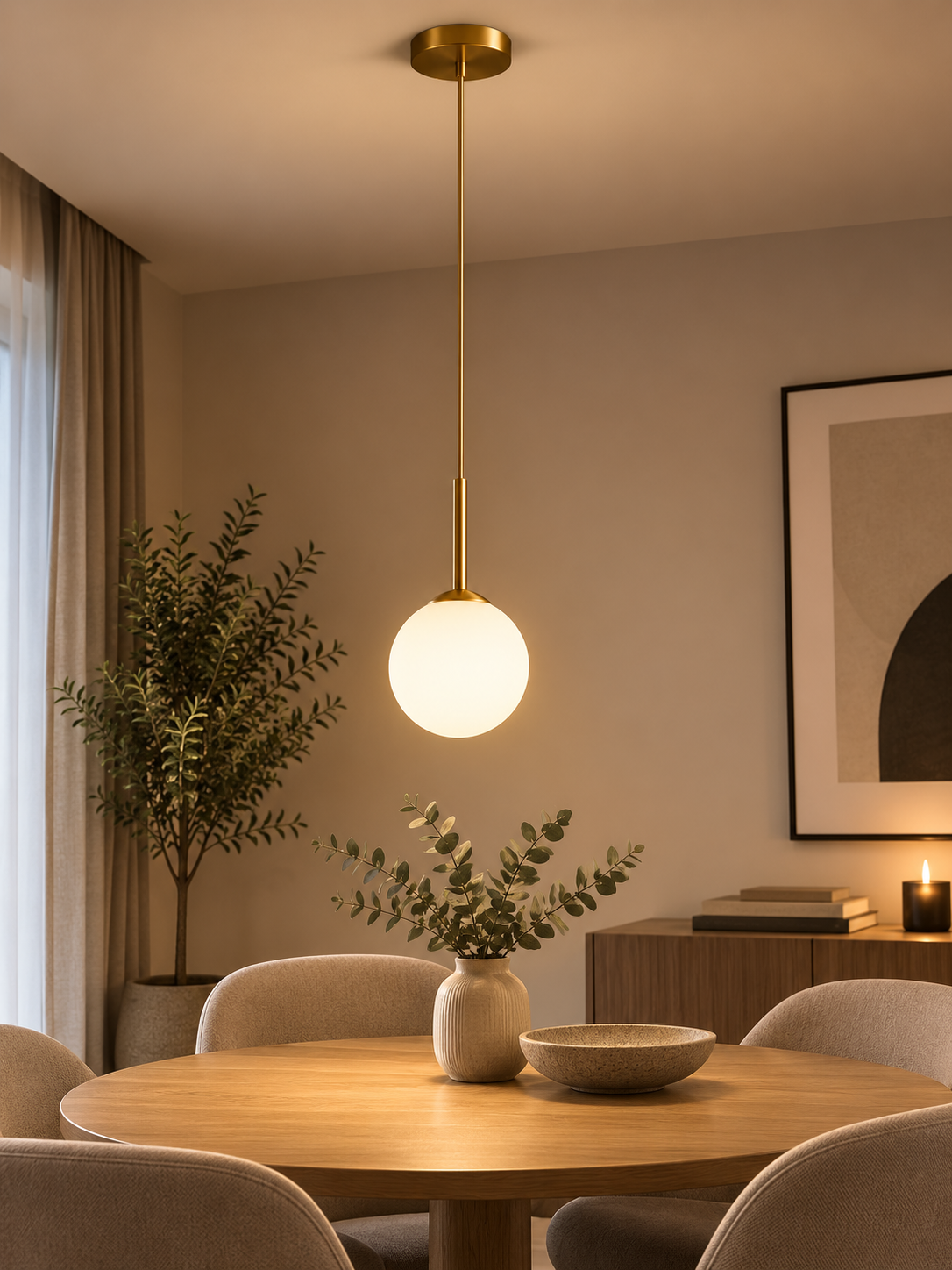 Modern Glass Globe Pendant Light