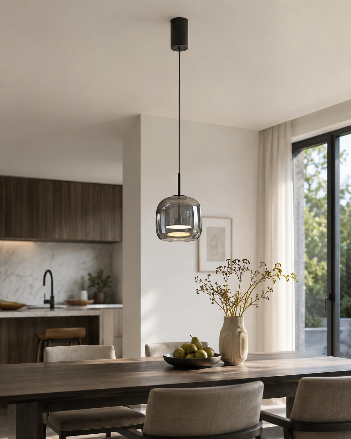 Modern Glass Trio Pendant Light
