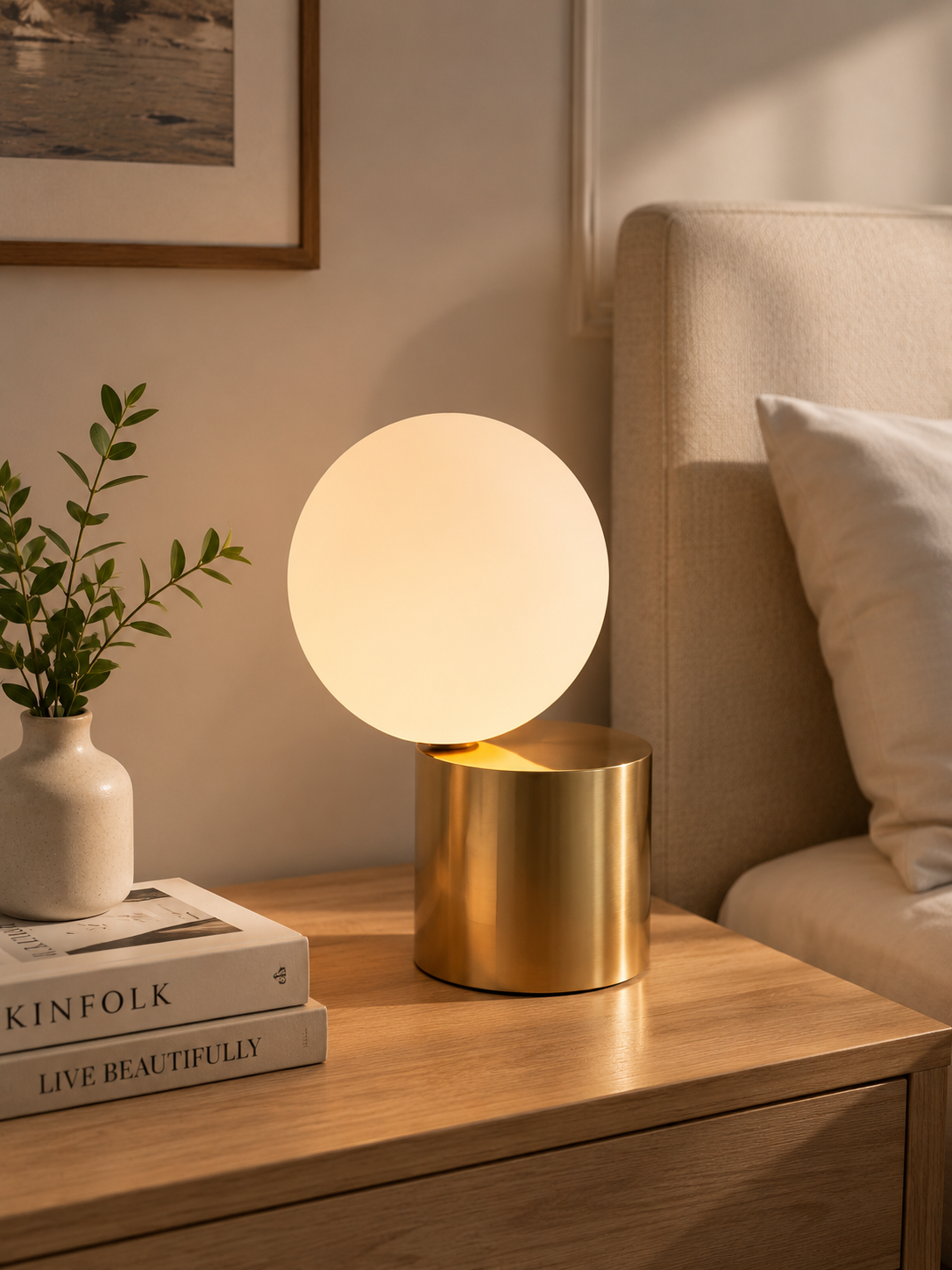 Nordic Minimalist Globe Table Lamp | Modern LED Bedside Lamp for Bedroom & Living Room