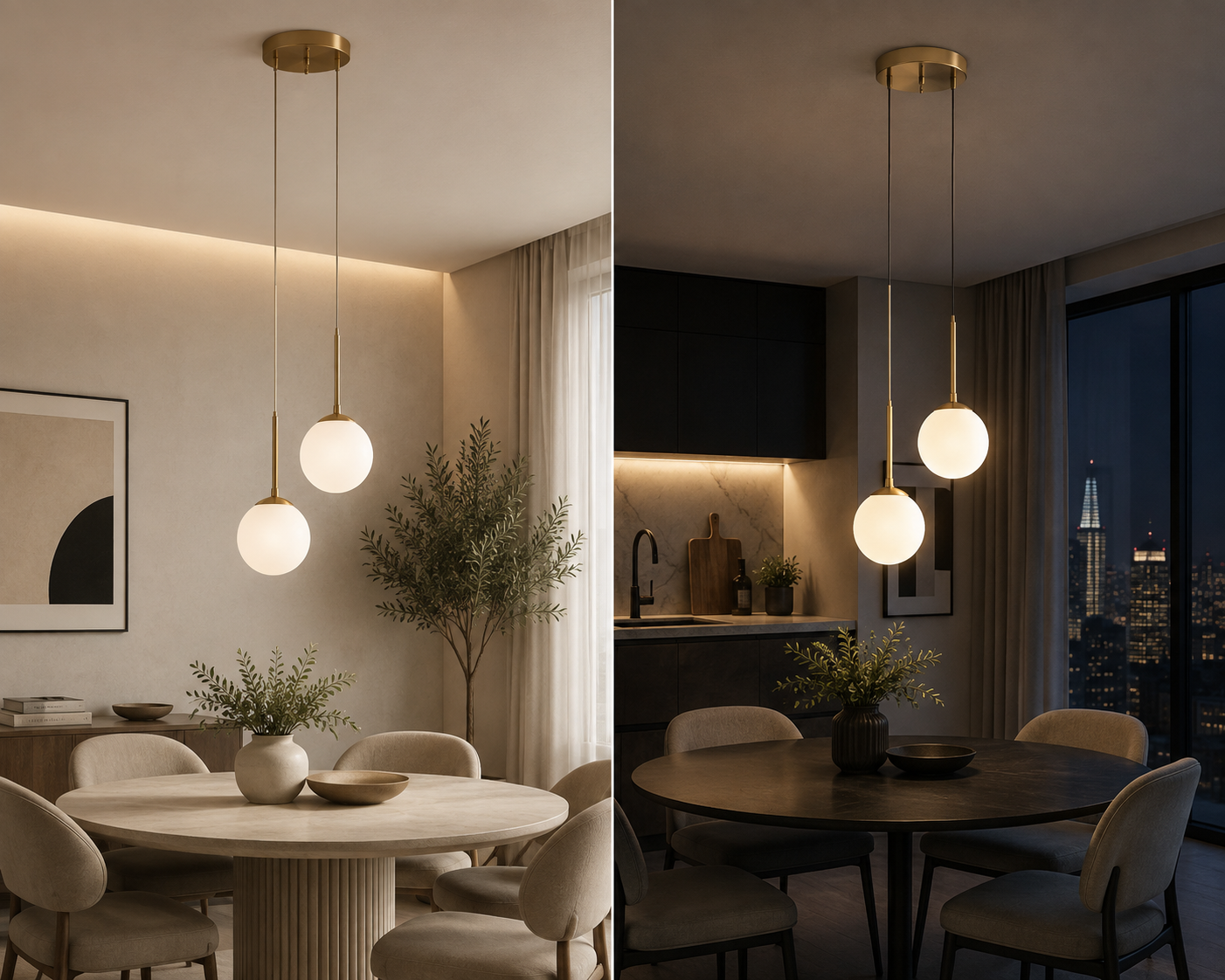 Modern Glass Globe Pendant Light
