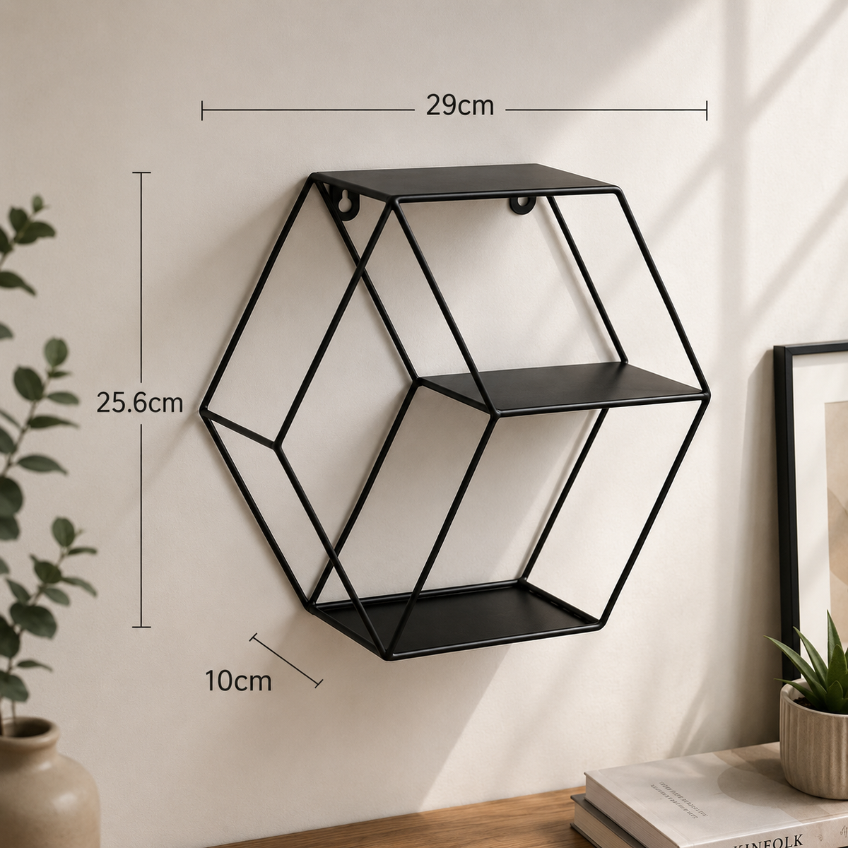 HexaFrame Modern Geometric Wall Shelf