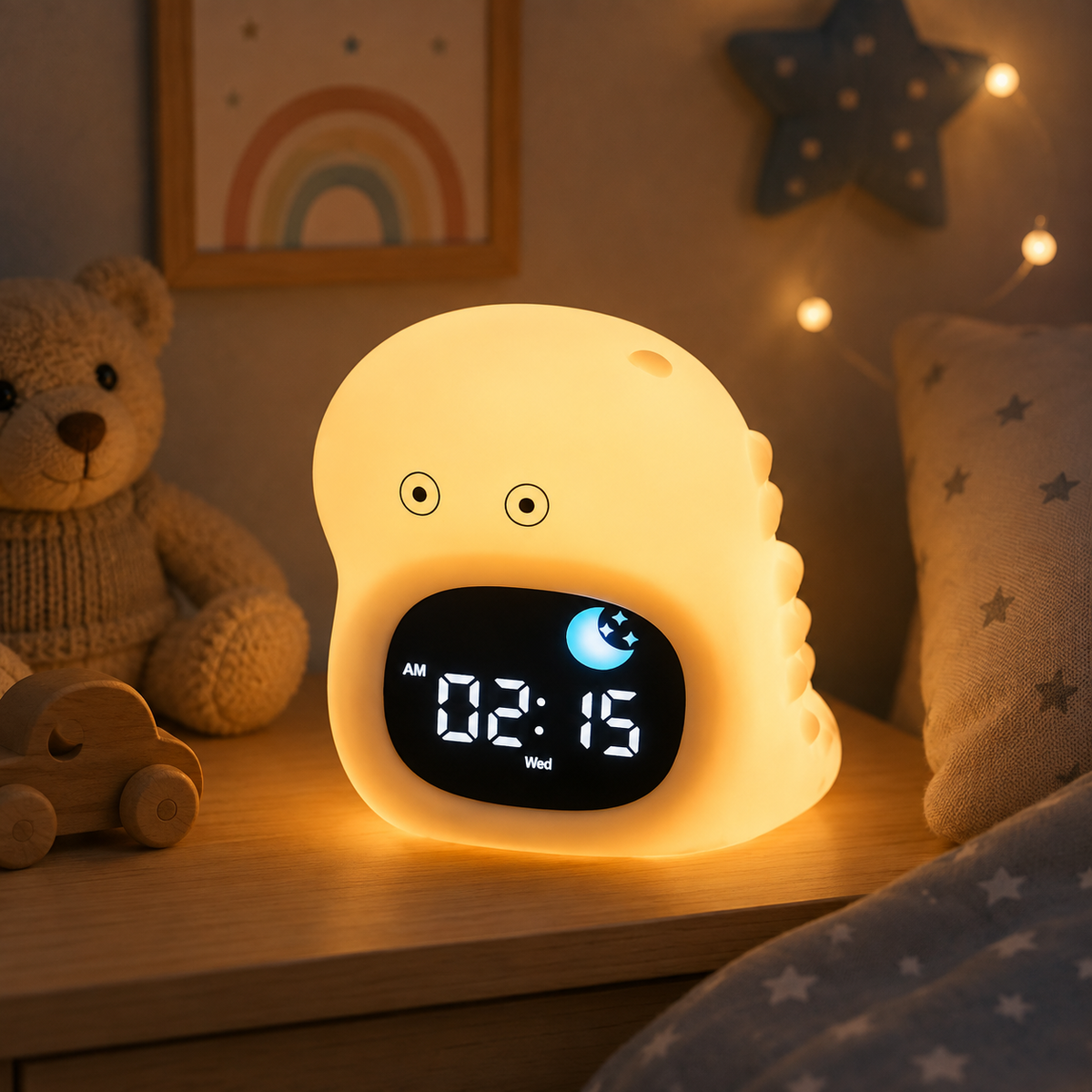 Cute LED Alarm Clock Night Light