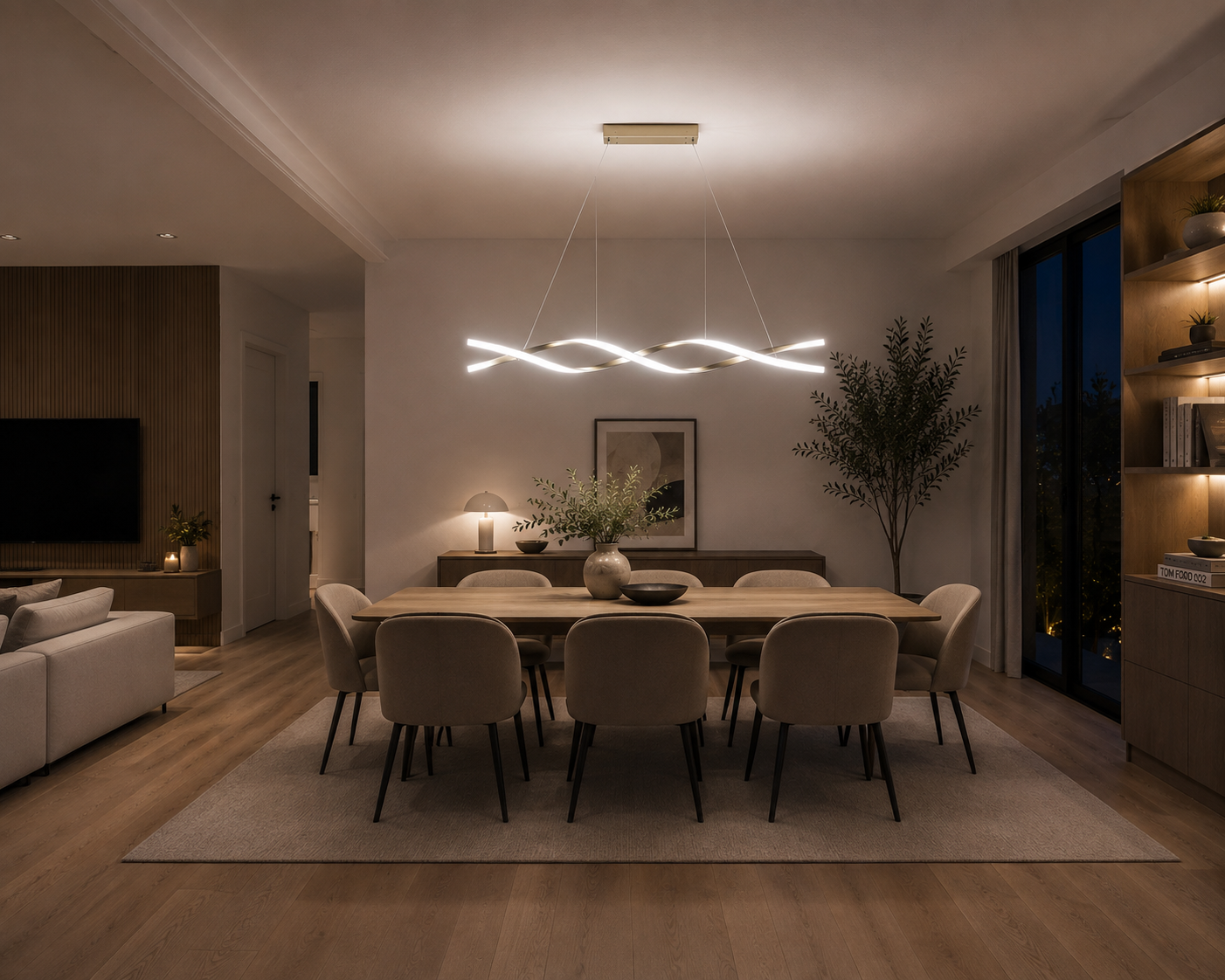 LUXEGLOW Infinity Wave LED Pendant Light