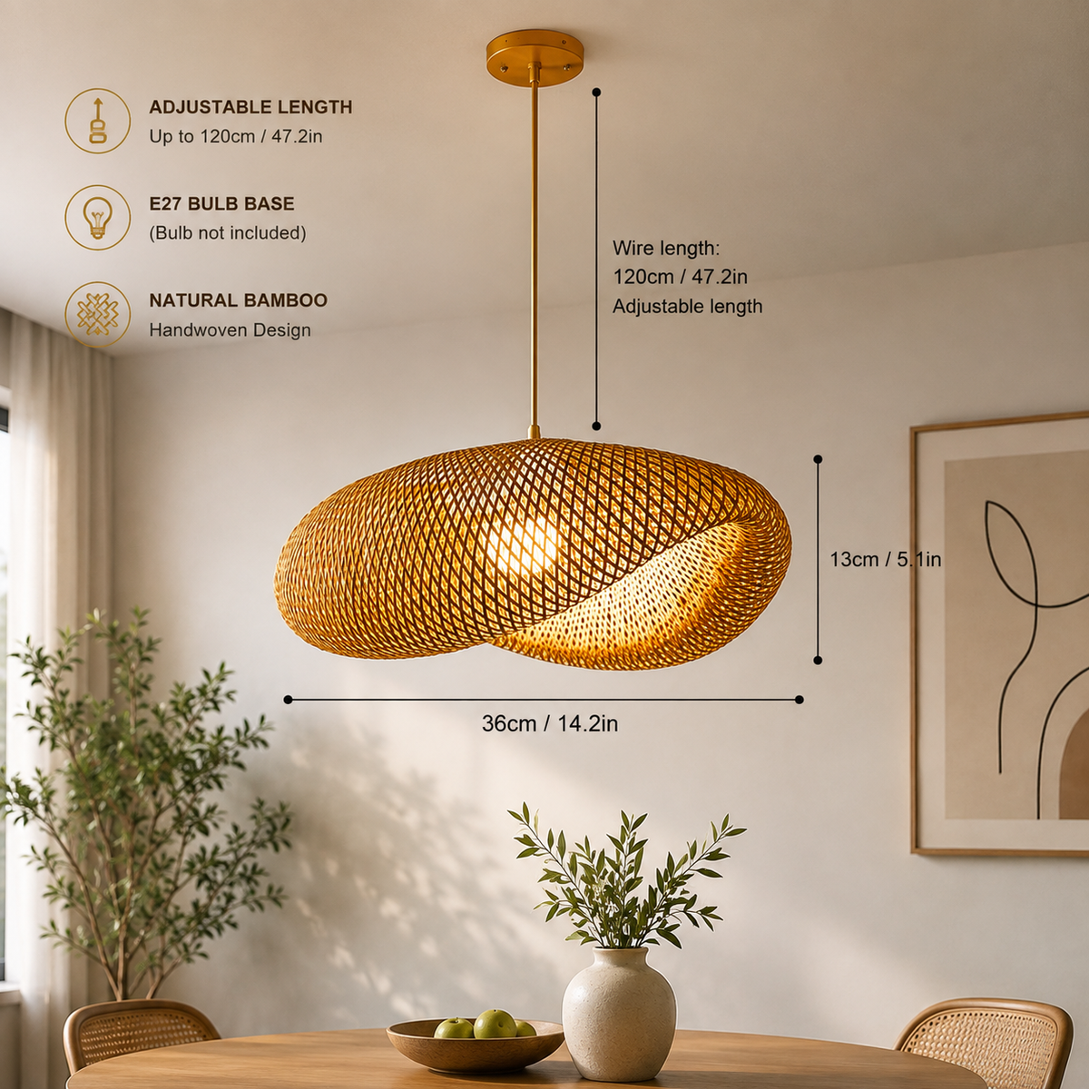 Bohemian Rattan Pendant Light