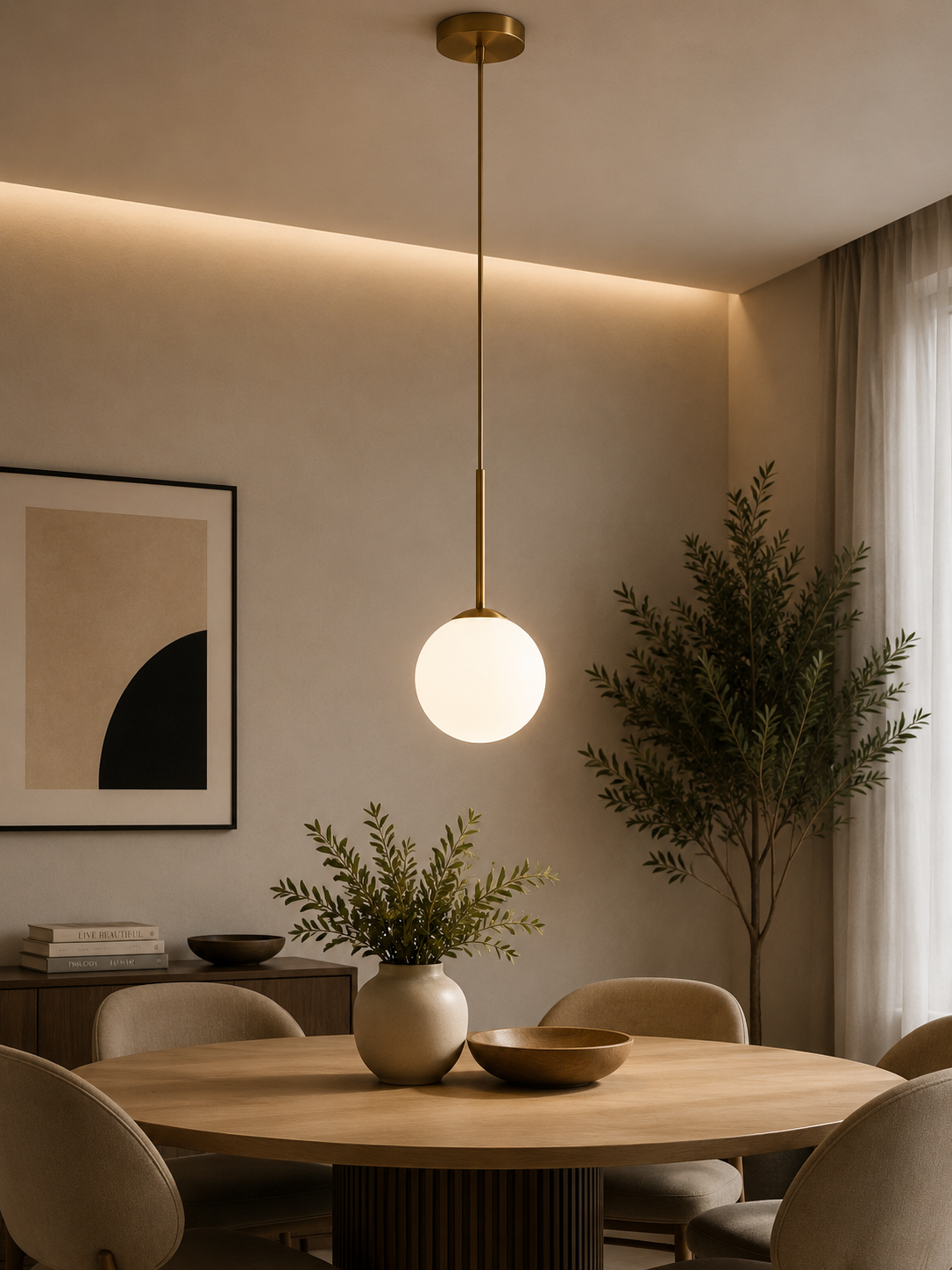 Modern Glass Globe Pendant Light