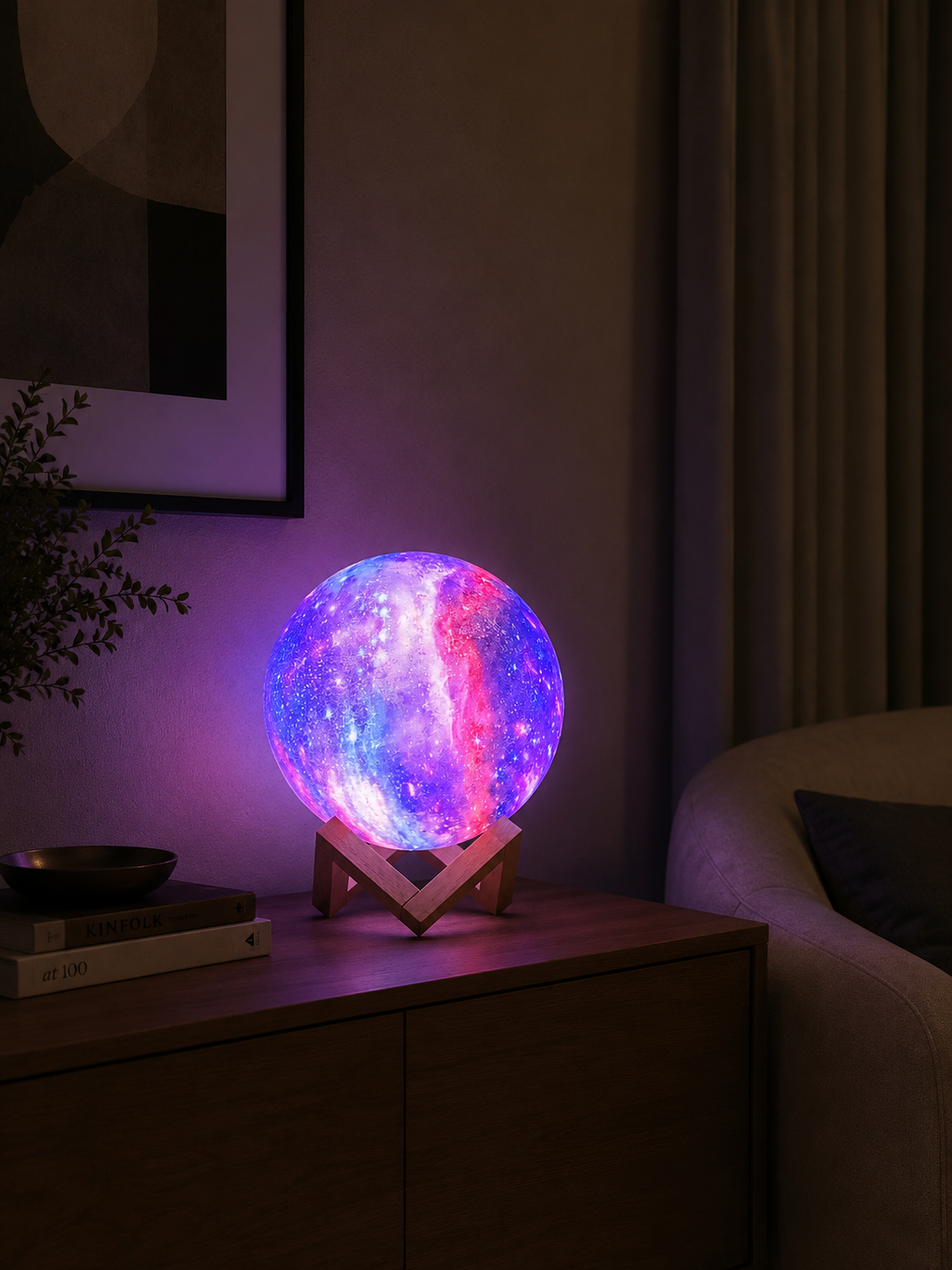 Moon Glow 3D LED Lamp – 16 Colors with Remote & Touch Control