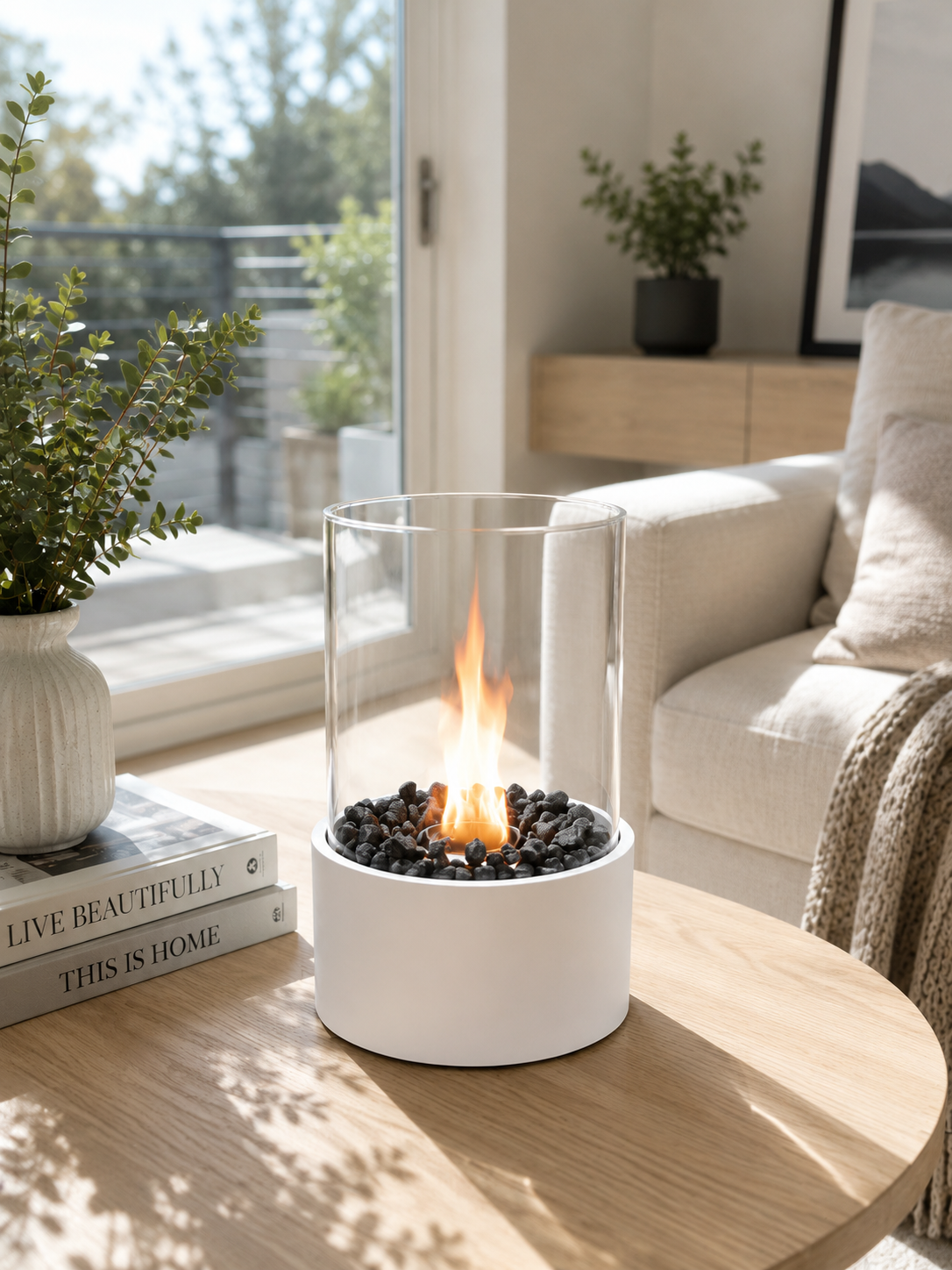 Portable Fireplace Flame LED Table Lamp | Modern Ambient Night Light for Home Décor