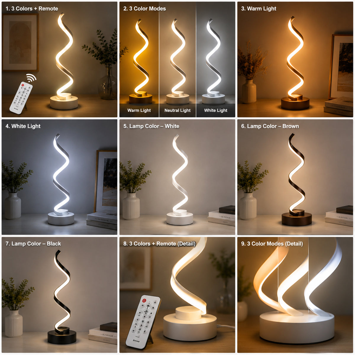 Modern Spiral LED Table Lamp