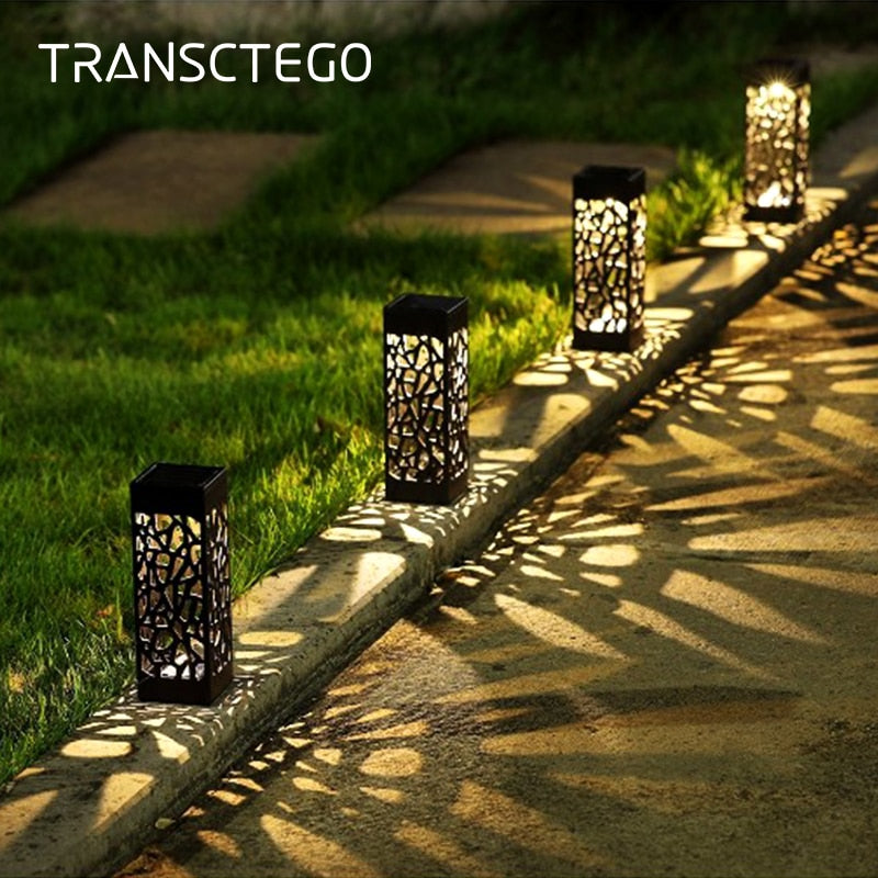 Outdoor Waterproof Solar Lamp with Hollow Design