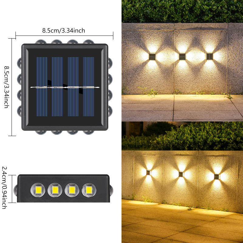Solar Dual-Head Waterproof Outdoor Wall Lamp