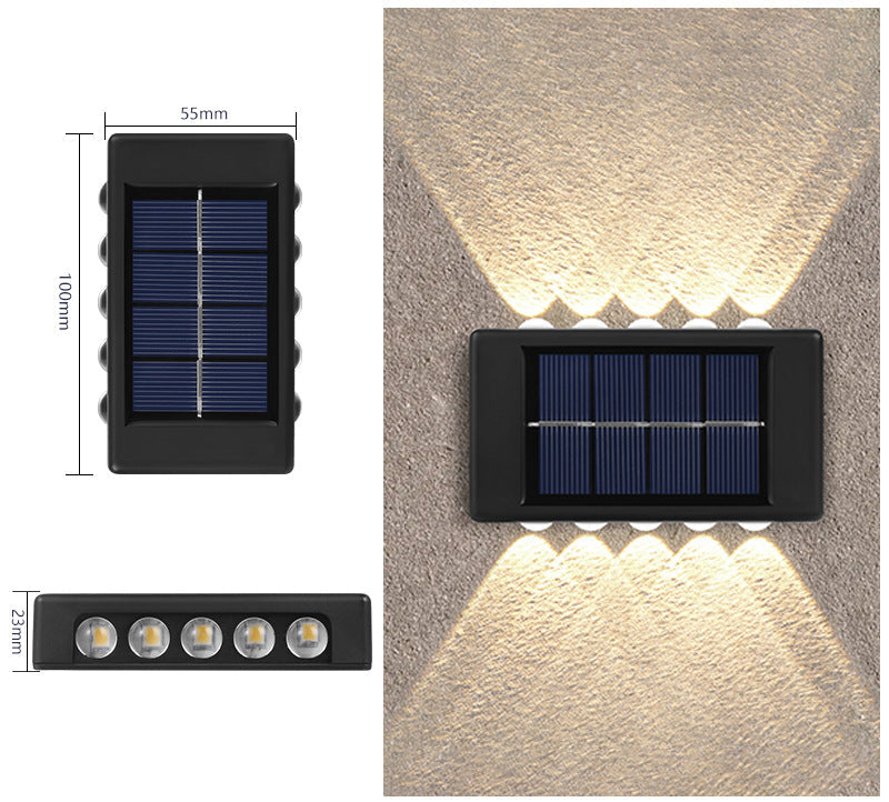 Solar Dual-Head Waterproof Outdoor Wall Lamp