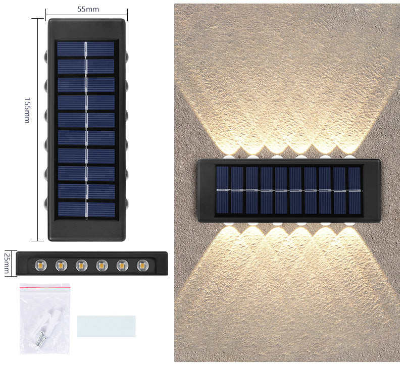 Solar Dual-Head Waterproof Outdoor Wall Lamp