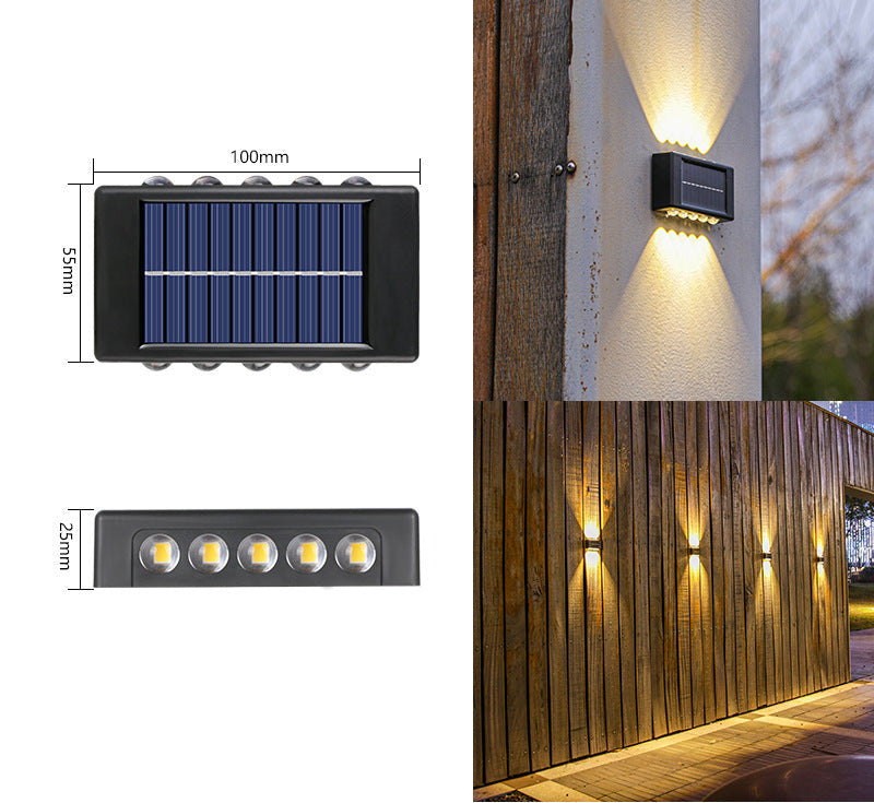 Solar Dual-Head Waterproof Outdoor Wall Lamp