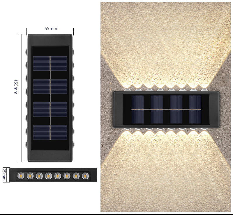 Solar Dual-Head Waterproof Outdoor Wall Lamp