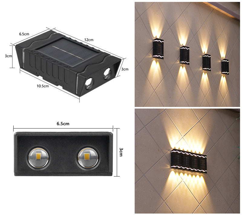 Solar Dual-Head Waterproof Outdoor Wall Lamp