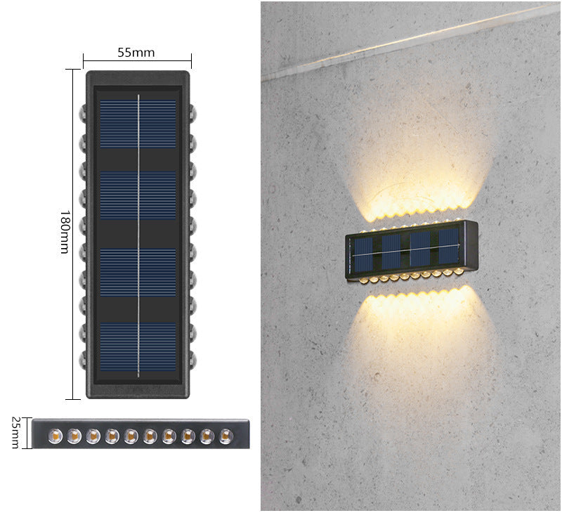 Solar Dual-Head Waterproof Outdoor Wall Lamp