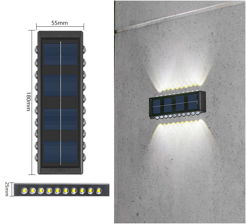Solar Dual-Head Waterproof Outdoor Wall Lamp